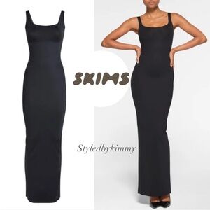 Skims Body Long Slip Dress Onyx Size S Small New NWT